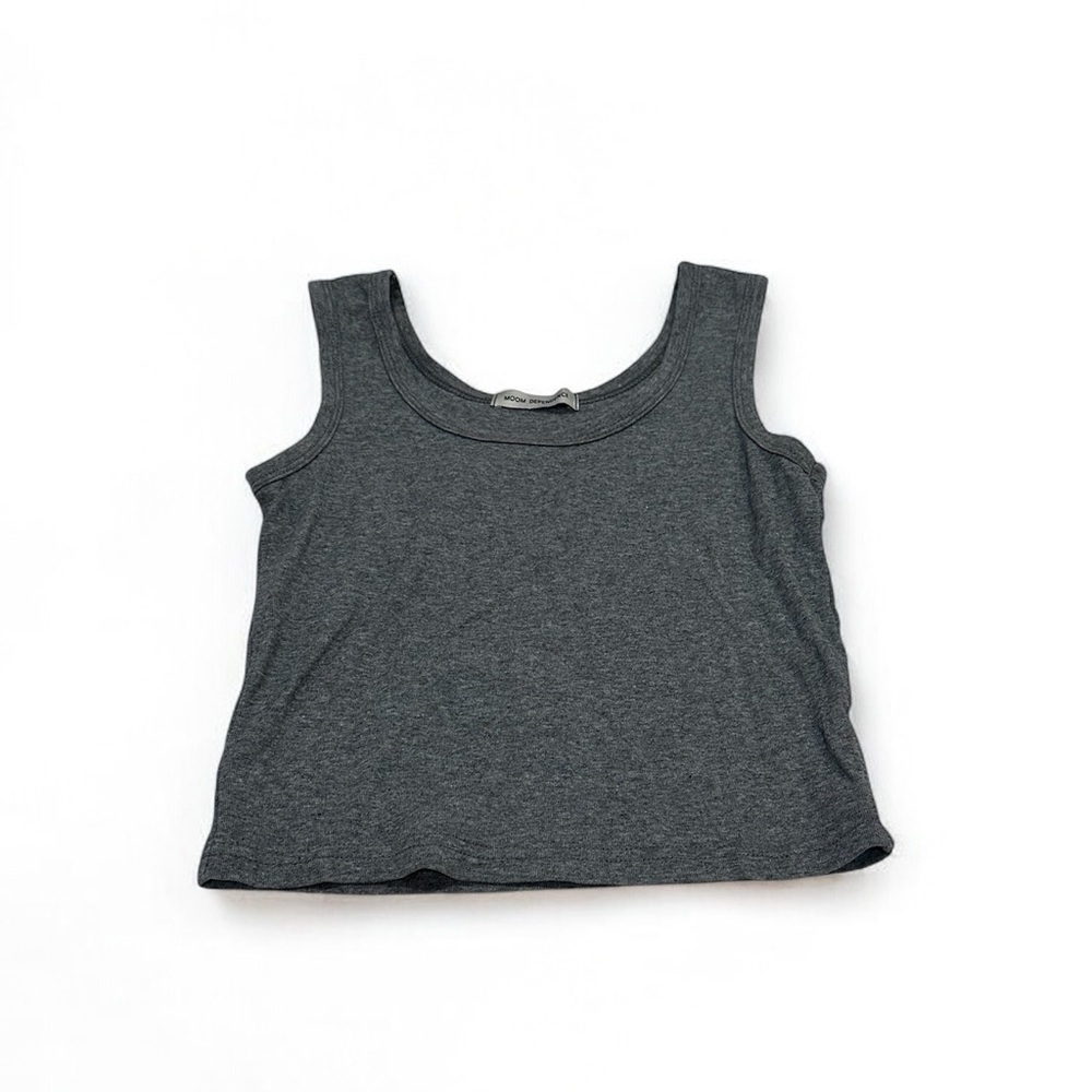 Moom Dependence Dark Gray Crop Tank Top Large